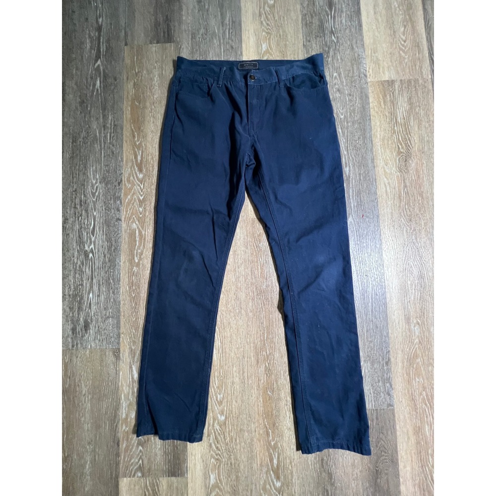 21 Men Chino Pants Mens 34 Navy Blue Slim Straight Cotton Trousers